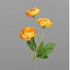 Ranonkel tak m/ 3 bloemen 24cm - oranje