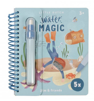 LITTLE DUTCH Water magic boek - Jim & friends