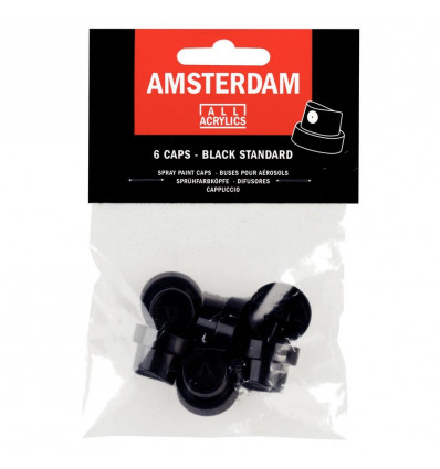 AMSTERDAM AAC Spray caps - zwart - 6st