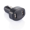 Double USB car charger - black
