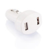 Double USB car charger - white