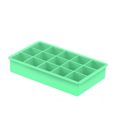 DOTZ Ijsblokjesvorm kubus - aqua blauw silicone ijsblokjes 3.5x3.5cm