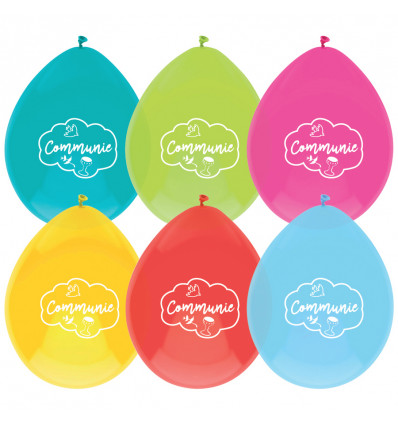 COMMUNIE - Ballonnen 6stuks multicolor latex balonnen