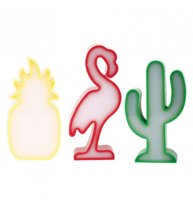 Lightbox warm flamingo, cactus, ananas