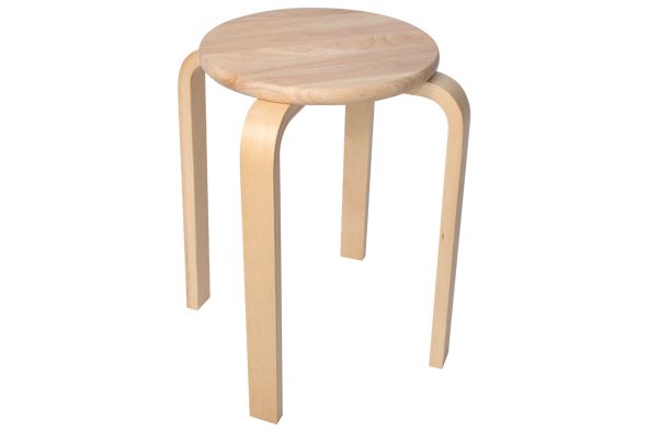 COSY&TRENDY Krukje/ taboeret hout- 37x44 cm - naturel aeki
