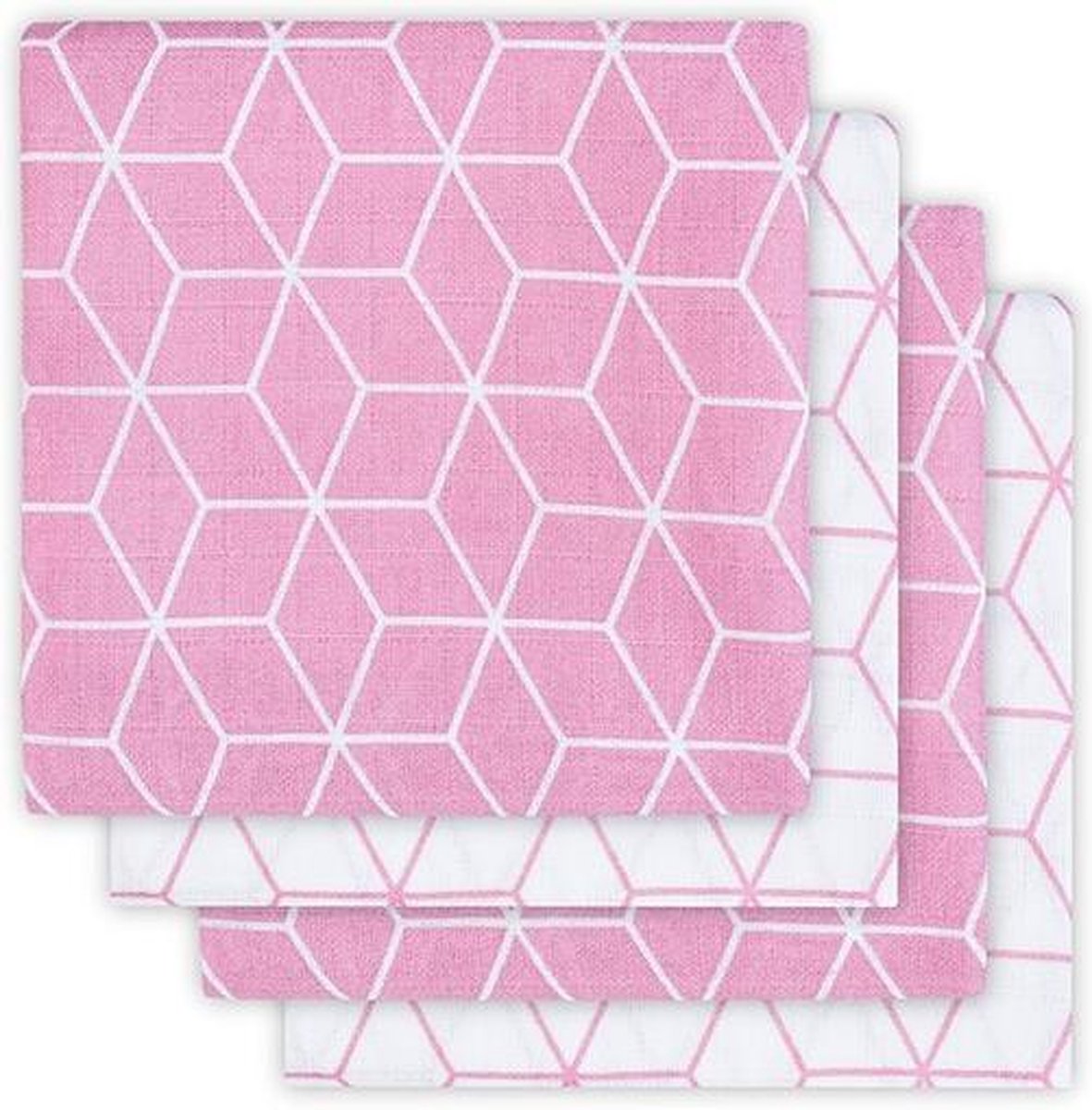 JOLLEIN Doeken hydrofiel graphic 4st - mauve    TU UC