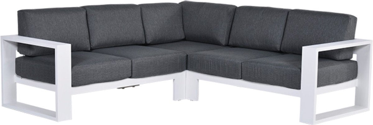 GARDEN IMPRESSIONS - CUBE Loungeset hoek 3dlg - wit mat/ reflex black - 235x235x85cm  TU UC
