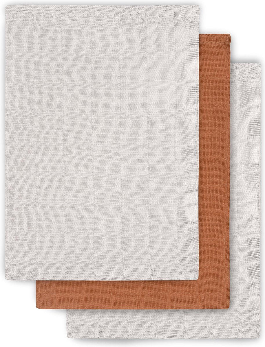 JOLLEIN Washand hydrofiel bamboe 3st - caramel