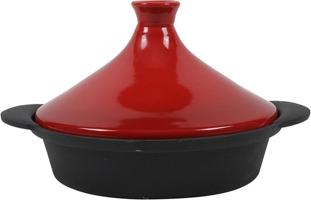 Tajine gietijzer - 25x5.5cm - rood