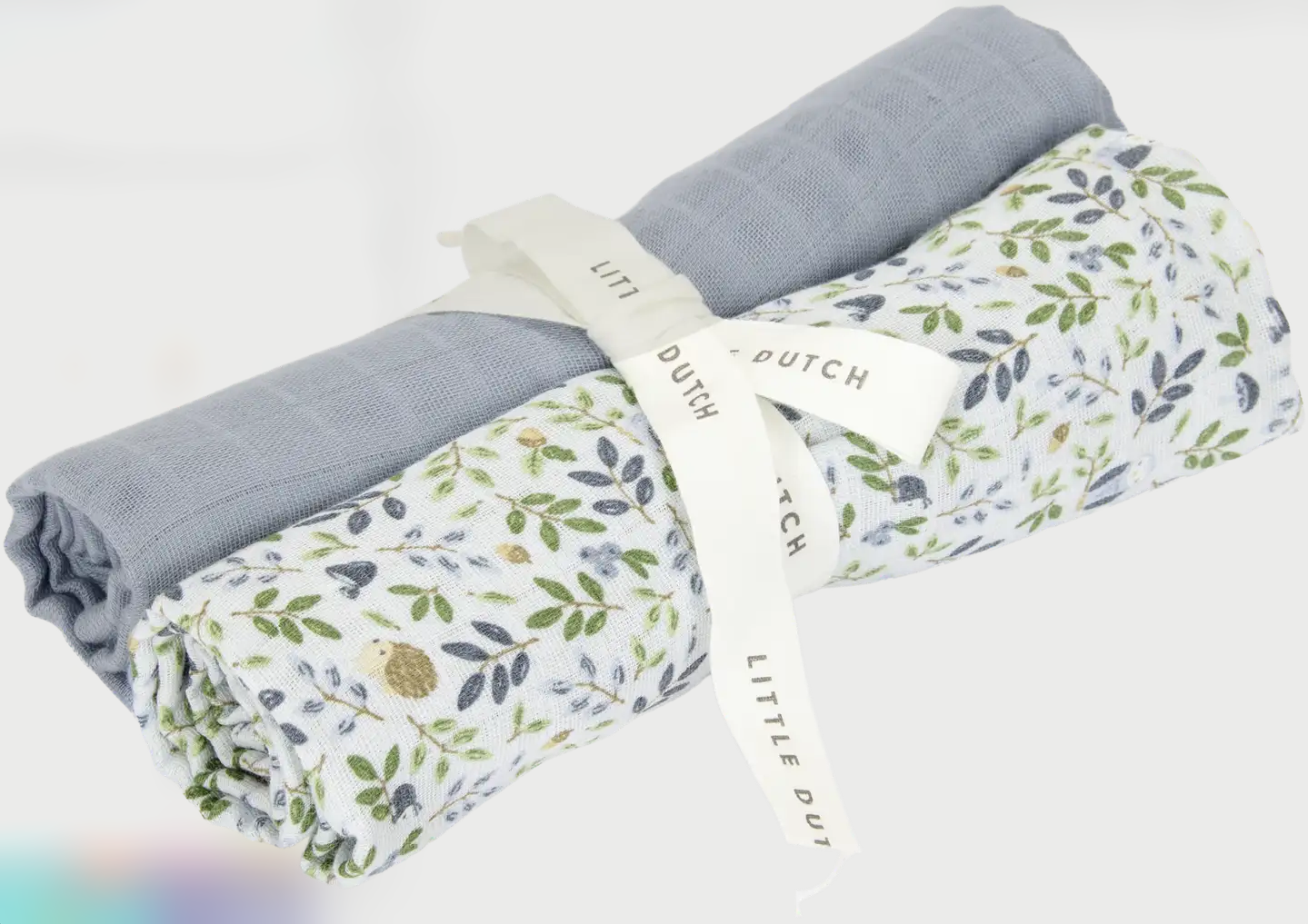 LITTLE DUTCH Doeken hydrofiel 2st- 70x70 cm - forest adventure/ denim blue