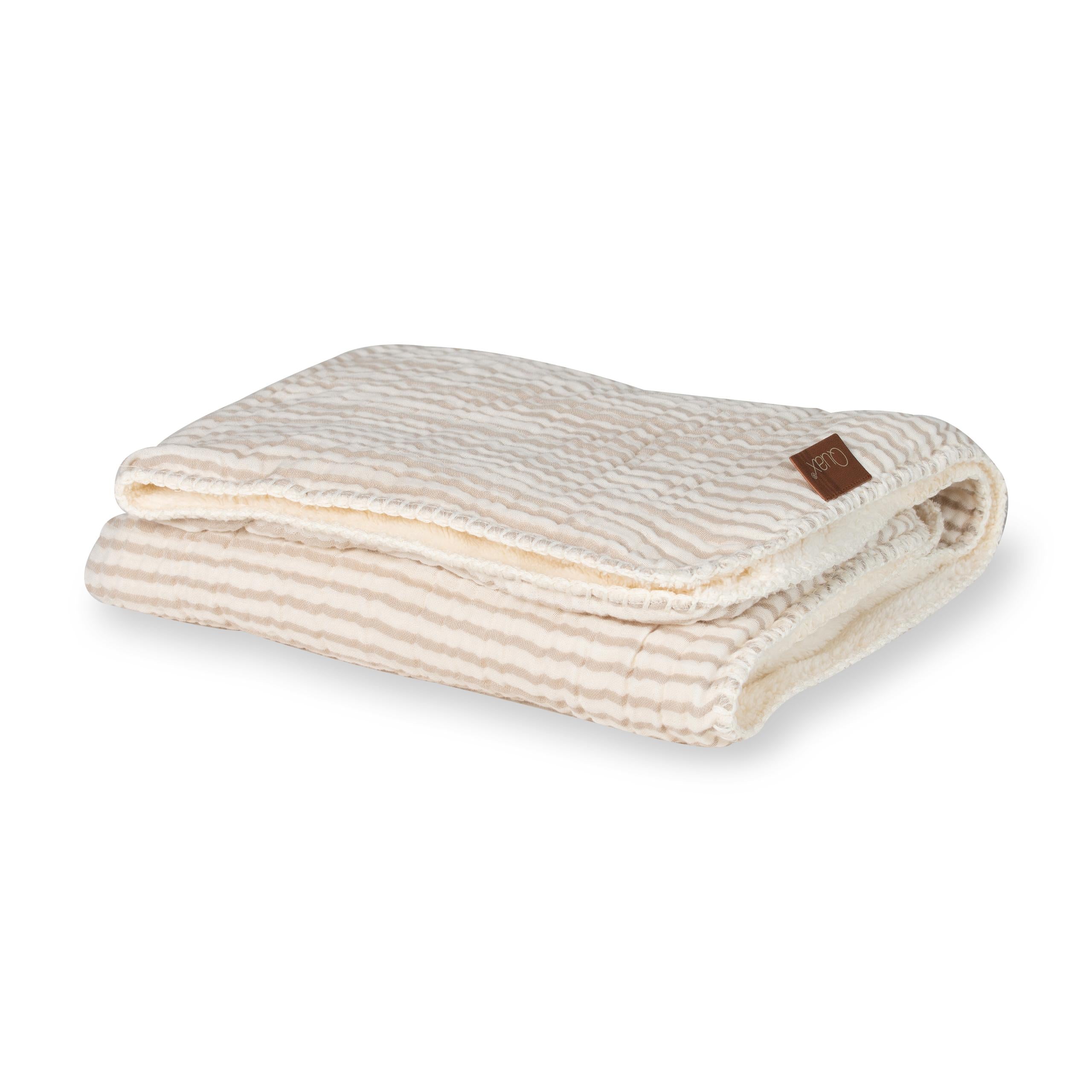 QUAX Natural new born deken - 80x65cm - teddy stripes