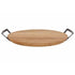 COSY&TRENDY Serveerplank rond 30cm - acacia hout met handvaten metaal