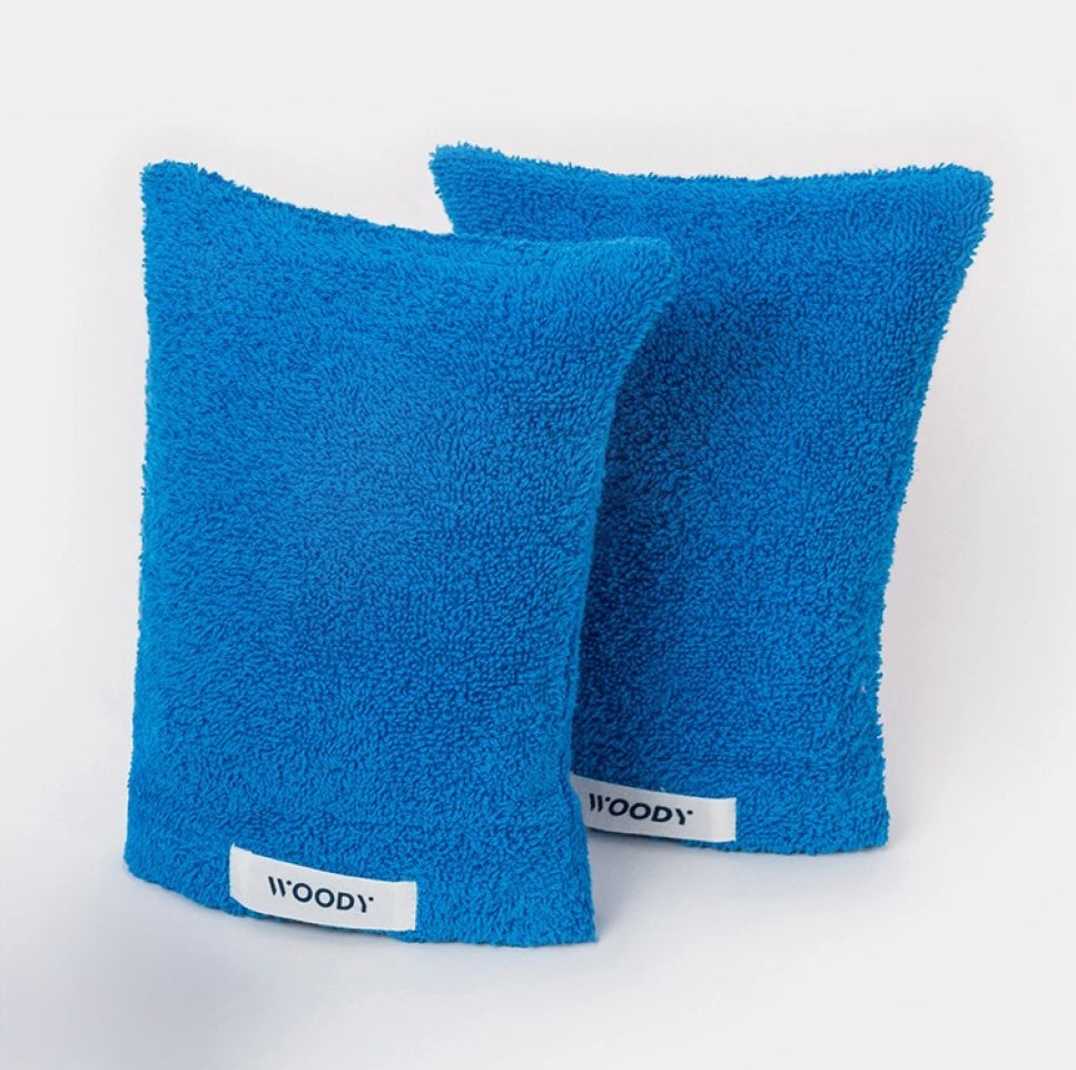WOODY Washandje 20x15cm - blauw